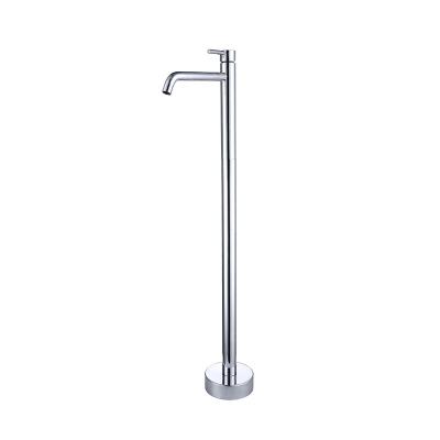 China Free Standing Free Standing Bathtub Faucets Bathroom Floor Handle Tub Mixer Taps Single Sliding Bar Brass Bathtub Faucet for sale