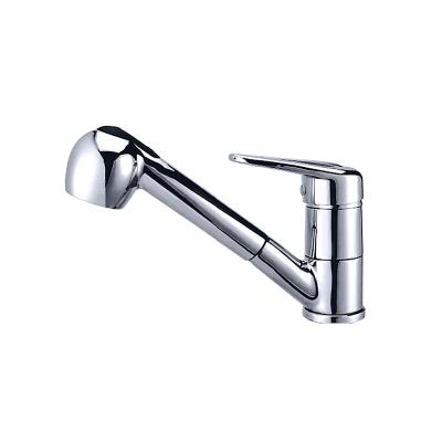 China Metered Faucets Factory Supplier Single Pull Out Kitchen Faucet For Hotel Project Good Polished Chrome Cartridges for sale