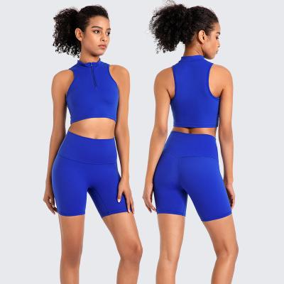 China Pretty Breathable Summer Muti Colors Sports Women Set Shorts Set For Women Wholesale Loose Crop Tops Active Wear Set for sale