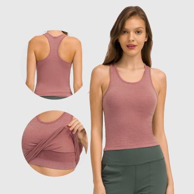 China Hot Selling Sweat-Wicking Spandex Yoga Sports Use Graphic Tees Beach Travel Vest Gym Sleeveless Top Tank Top for sale