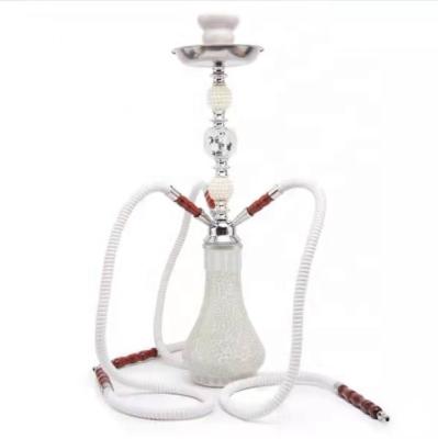 China Eco-friendly Luxury Slotted Glass Vase 3 Pipe Shisha Smoking Hookah for sale