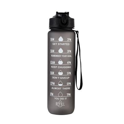 China Sustainable Plastic Silicone 1000ml Outdoor Water Clock Sport Water Bottle for sale