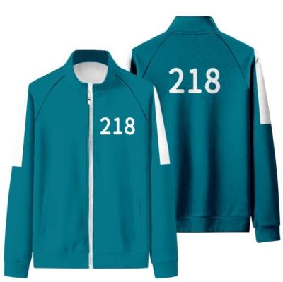 China Autumn New Style Zipper Hoodie Men's Sportswear 2021 Number 2021 Squid Game Cosplay Anti-wrinkle For Daily Wear for sale