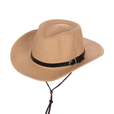 China breathable & 2021 Summer Fashion New Design Breathable Cowboy Straw Hat Waterproof Custom Outer Curve Brim for sale