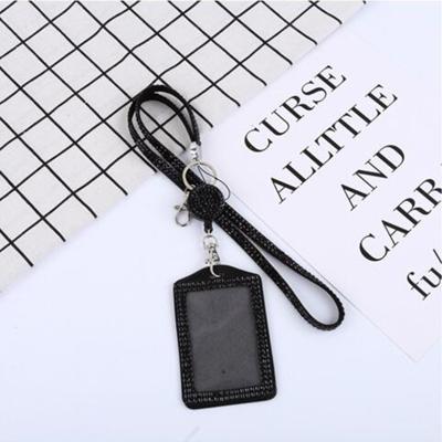 China Online Wholesale Cheap Fashoin Rhinestone Crystal Lanyard With ID Badge Holder With Hook for sale