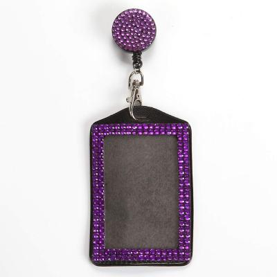 China Wholesale Fashoin Fashion Mock Up Rhinestone ID Badge Holder Rainbow Colored Lanyard for sale