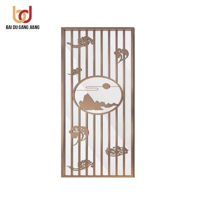 China 304L 316L Stainless Steel Room Divider Hotel Decoration Stainless Steel Traditional Minimalist Folding Screens for sale