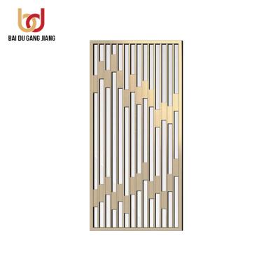 China PVD Plating Customized Interior Decoration Metal Room Divider Stainless Steel Screen Partition for sale