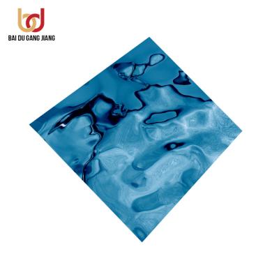 China Artistic Water Ripple Ceiling Panel 304L Stainless Steel Wave Ceilings 316L Stainless Steel Plate for sale