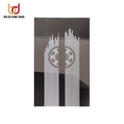 China Construction Customized Elevator Elevator Models Grade Elevator Stainless Steel Etched 304 Plate/Panle Door Home Mirrors for sale