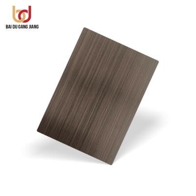 China 430 4x8 chemical high quality color coated hairline 2mm clad metal laminated antique copper stainless steel plates for sale