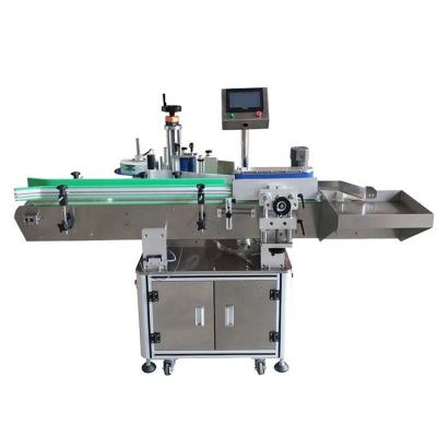 China Food Vertical Type Round Bottle Labeling Machine Label Printing Machine For PET Bottle / Glass Bottle for sale