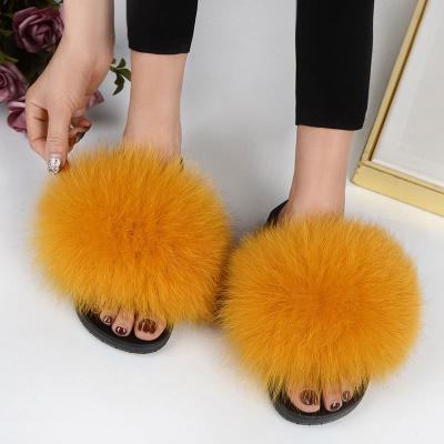 China Fashion Trend Women Furry Fox Fur Furry Warm Sandals Slides Ladies Slippers For Indoor Outdoor Flip Flops for sale