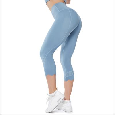 China New Factory Directly Design Antibacterial Laser Cut Decoration Fitness Capri Yoga Fleece Pants for sale