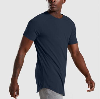 China Factory Wholesale Breathable Directly Curved Edge Mens Cotton Gym Wear T-Shirt For Men for sale