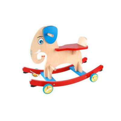 China Ride On Toy Cheap Large Antique Wooden Elephant Rocking Horse Painted for sale