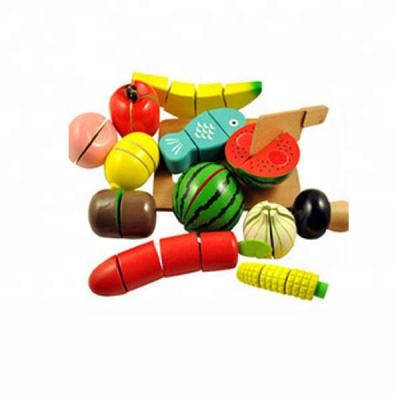 China Cutting Food Toys Wholesale Wooden Fruit And Vegetable Toys For Play for sale