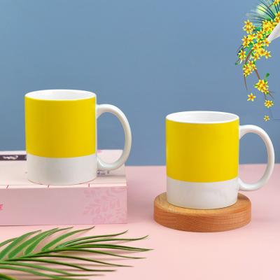 China New Arrival Durable Attractive Cute Yellow Porcelain Mugs Custom Milk Mugs Ceramic Mugs for sale