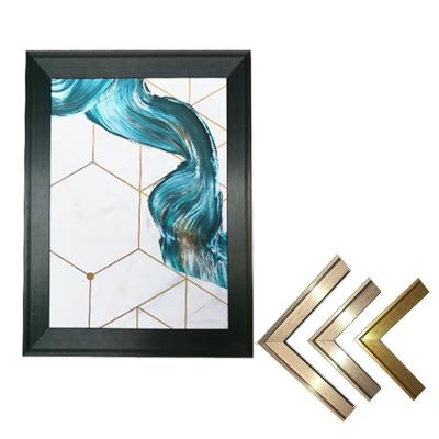 China Modern Black Golde Color Brushed Outdoor Metal Frame Metal Printing Picture Frame Aluminum Picture Frame Mount for sale