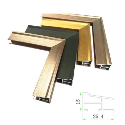 China Modern Luxury Plastic Picture Frame Polystyrene Frames Print Wall Art Home Decor Mirror Gold Color Aluminum Frame Aluminum Frame for sale