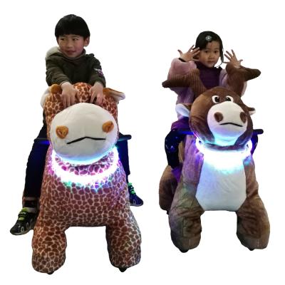 China Ride on Toy Plush electric scooter pony plush toys kiddie animal ride for sale