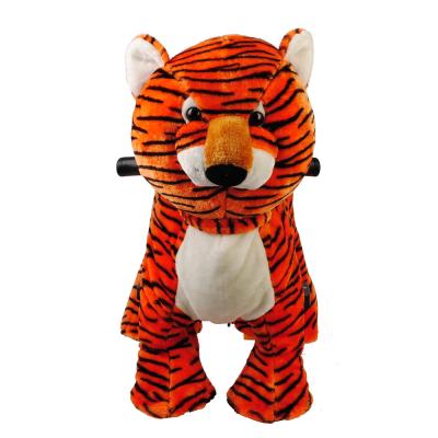 China Ride On Stuffed Toy 6V Tiger Plush Toy Rolled Ride On Walking Animal for sale