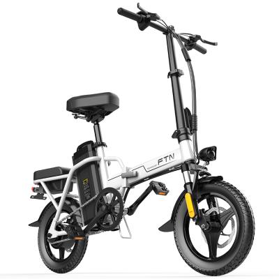 China New Unisex 14 Inch 2 Seat E Steel Scooter Folding 10AH 350W Electric Bicycle For Adults for sale