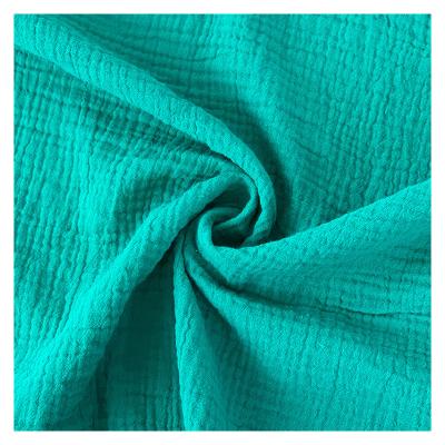 China Shrink-Resistant Newest Breathable Double-layer Crepe Bath Towel Pajamas Baby Blanket Gauze Washed Cotton Crepe Fabric for sale