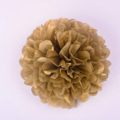 China Home Tissue Pom Paper Flowers Gold Paper POM POMS Decoration Wedding for sale