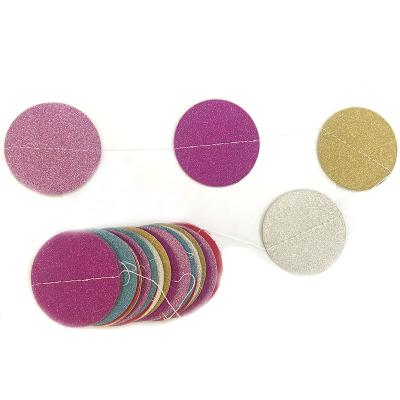 China Glitter Paper Glitter Circle Paper Garland for sale