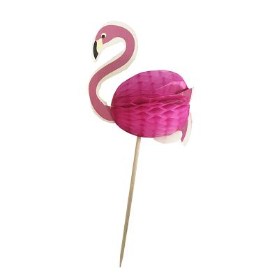 China Flamingo Paper Cocktail Picks for Luau Tropical Beach Party for sale