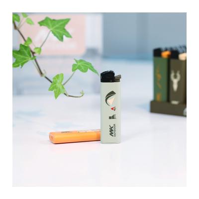 China MK Wholesale POM Butane Gas Flint Fire Lighter Honest Kitchen Cool Art Fancy Flint Lighter Disposable Flint Lighter for sale