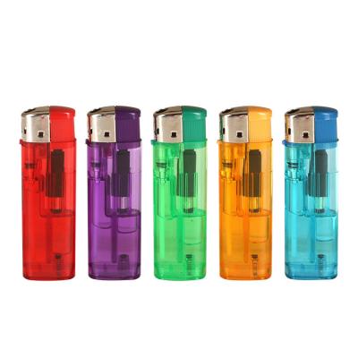 China Transparent color factory Wholesale disposable lighter Custom Logo Classic lighter cigarette refillable Electric Lighter for sale