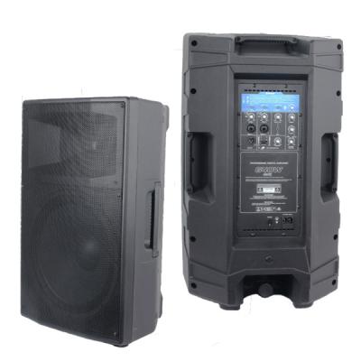 China Pro high power outdoor stage PLASTIC audio active speaker 15 inch professional plastic active speaker for sale