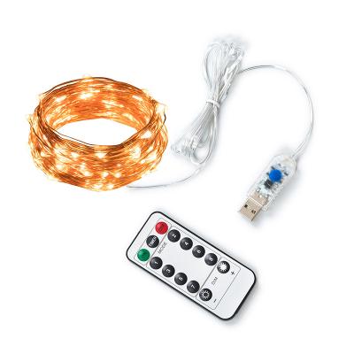 China Copper Wire String Lights Ground Ruled Remote Night Drop Boat Usb Copper Wire Light Led String Lights For Home Decoration Christmas Decoration for sale