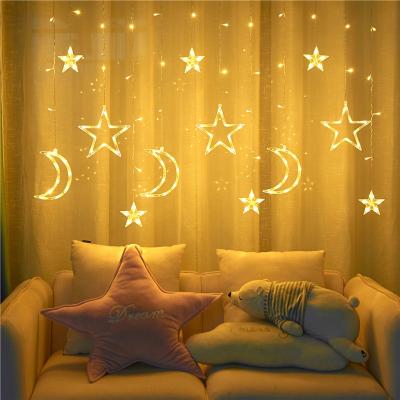 China Indoor Outdoor Remote Control Usb 138 Led Star Curtain String Lights Christmas Wedding Bedroom Party Birthday Decoration for sale