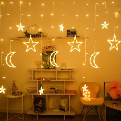 China Wholesale Outdoor Indoor Outdoor Moon and Star Ramadan LED Pattern Lighting Decoration Pattern String Light Street for sale