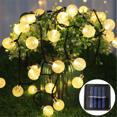 China Modern Popular Solar Powered 5M Lead 2M Colorful Crystal Starry Led Landscape Plug-in Lawn Bubble Ball String Light for sale