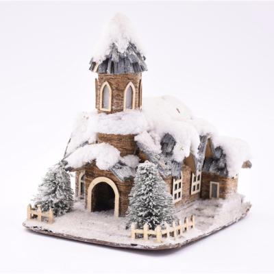 China Wholesale Handmade Adorable Santa Light Up Village House Christmas Home Decor Christamas Home Decoration for sale