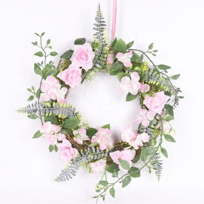 China Home Decor Factory Supply Best Wholesale Artificial Flower Spring Decorative Wreath for sale