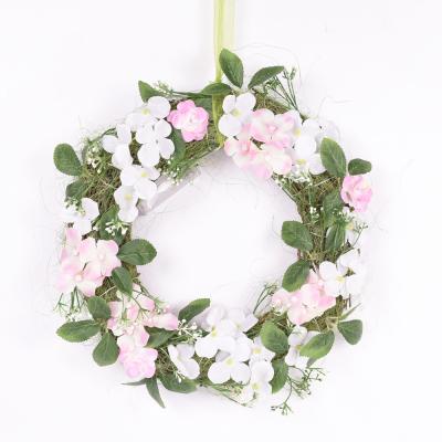 China Factory Supply Wholesale Indoor Decoration Artificial Flower Spring Decorative Wreath for sale