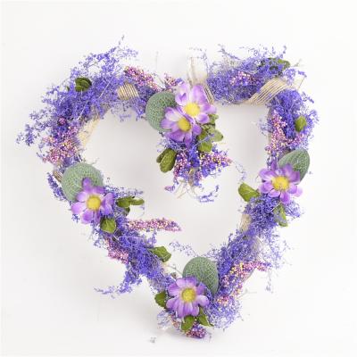 China Factory direct sale high quality artificial lavender purple heart garland decoration for wedding decor for sale