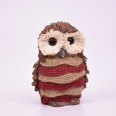 China BSCI Decoration Factory Supply Handmade Table Ornaments Standing Animal Owl Decoration for sale