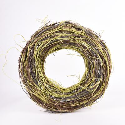 China Indoor High Quality Large Twig Wreath Decoration Craft Supplies Decorative Rattan Base Wreath for sale