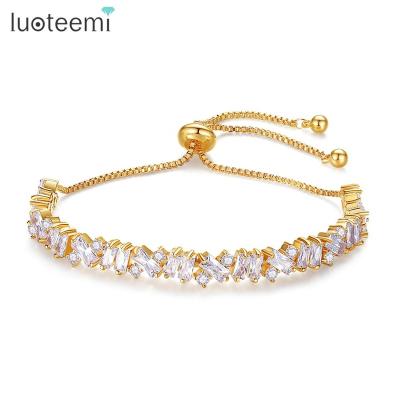 China 2022 New Trendy 6mm Irregular Cubic Zircon Adjustable Bracelet Multi Tennis Bracelets for sale