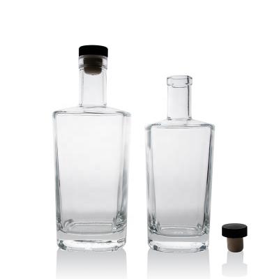 China Fancy 500ml Custom Beverage Square Empty Liquor Bottle 750ml Glass Wine Bottles With Cork for sale