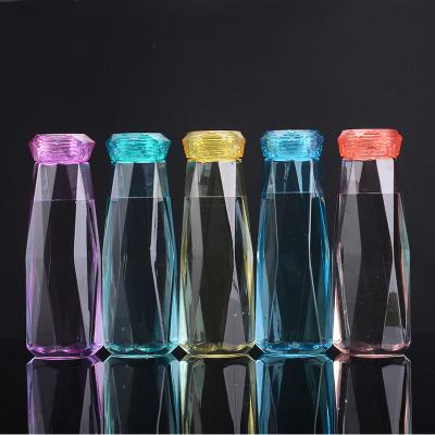 China Gift Diamond Shape Unique Design 330ml 500ml 750ml Glass Bottles For Water for sale