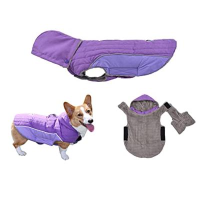 China Dog Hoodie Coat Winter Viable Jacket With Removable Hat, Dog With Hood And Apparel Warm Fleece Puppy Gear Reflective Vest For SM for sale