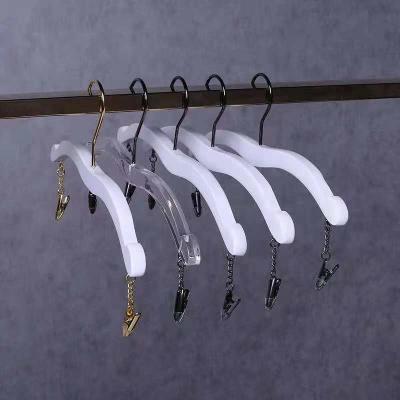 China 2020 New Design Clip Bra Underwear Hanger Eco-friendly Silver Solid Acrylic Underwear Hanger for sale