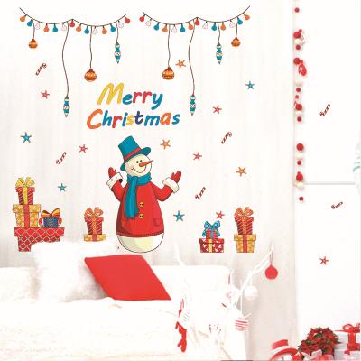 China Red Reindeer Window Sticker Christmas Tree Snowflake Wall Sticker Home Decor Decal for Glasses Shops Window for sale